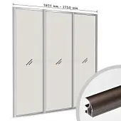 Профиль-купе Матовый кофе комплект профиля-купе на 3 двери new (ширина шкафа 1801-2750 мм), матовый кофе