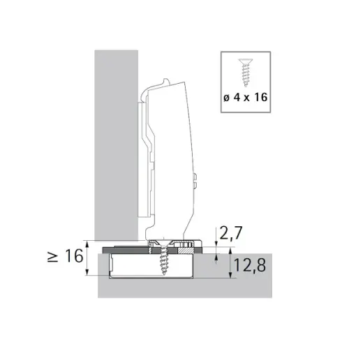 Адаптер для уменьшения глубины чашки петли Sensys Петли мебельные Hettich (Германия) адаптер для уменьшения глубины чашки петли sensys