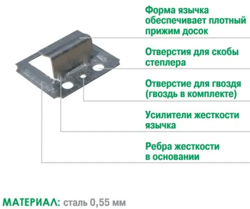 Гвоздэк кляймер гвоздэк оцинкованный  №6, (80 шт/уп.)