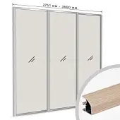 Профиль-купе Дуб светлый структурный  компл. профиля-купе с-образный рамир на 3 двери (ширина шкафа 2751-3600 мм), дуб светлый структурный