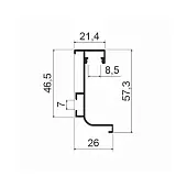 GOLA Led для нижних баз ручка-профиль горизонтальный l-образный с подсветкой, 4000мм, черный браш