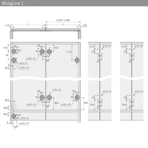 Система WingLine L 2024 комплект фурнитуры wingline l, heavy, самозакрывание, антрацит, l 