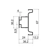 GOLA Modus Черный браш ручка-профиль вертикальный промежуточный c-образный для плиты 18мм, 6000мм, черный браш
