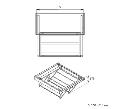 Полка для обуви GTV ELITE 560*490*175мм с доводчиком, графит Обувницы полка для обуви gtv elite 560*490*175мм с доводчиком, графит
