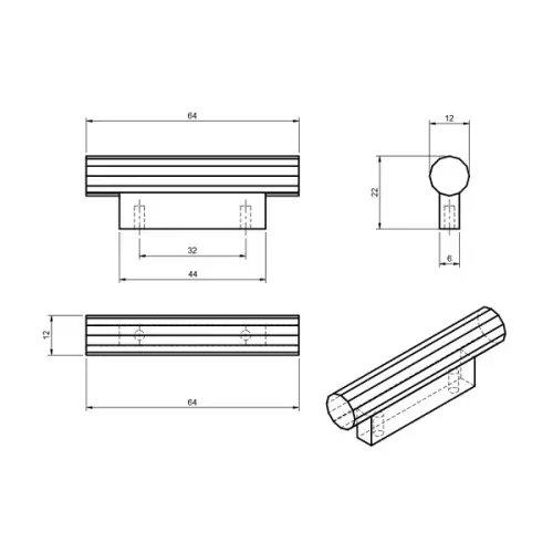 Ручки мебельные разные ручка мебельная line, 32мм, анодированный матовый черный