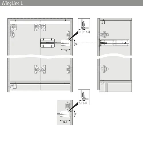 Система WingLine L 2024 комплект механизма pull to move light, антрацит