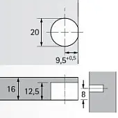 Эксцентрики, стяжки эксцентрик hettich vb 35м/16, серый