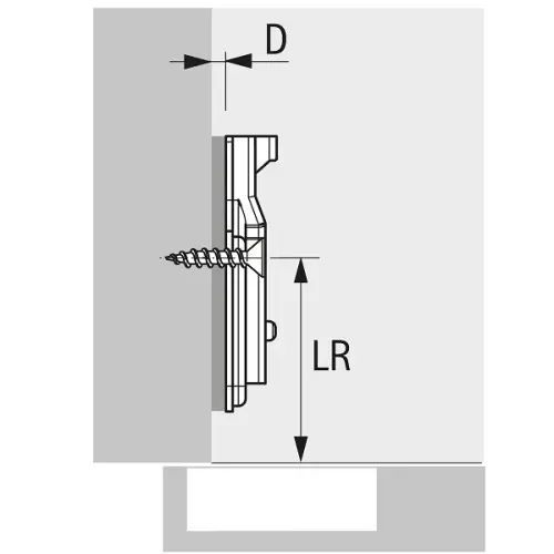 Петли мебельные Hettich (Германия) планка монтажная veosys d2 под прикручивание, без евровинтов