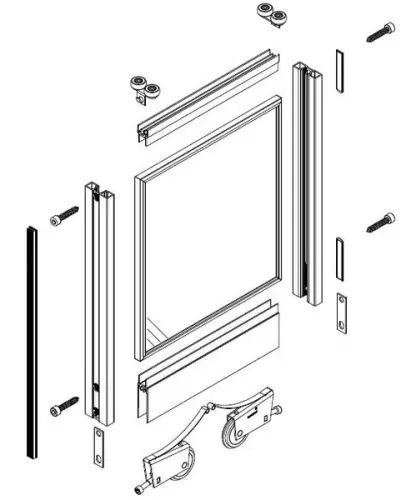 Комплекты раздвижных дверей Raumplus комплект профиля-купе раумплюс s150 на 2 двери, ширина шкафа до 2500 мм, черный матовый
