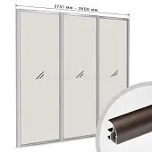 Профиль-купе Матовый кофе комплект профиля-купе на 3 двери new (ширина шкафа 2751-3600 мм), матовый кофе