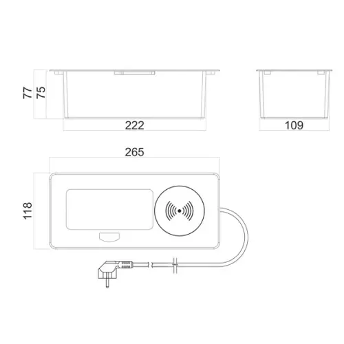Блок розеток выдвижной горизонт. Complex, EURO, USB A+C, беспр. зарядка, 250В, 2700W, белый, 1,8м Розетки блок розеток выдвижной горизонт. complex, euro, usb a+c, беспр. зарядка, 250в, 2700w, белый, 1,8м