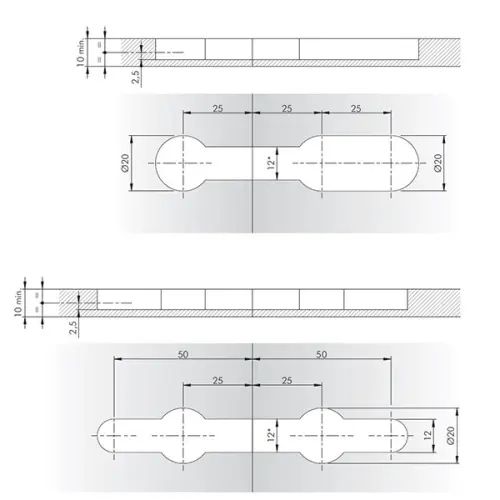 Эксцентрики, стяжки стяжка к-тор для компакт-плит от 10мм (комплект 2 шт.)