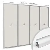 Профиль-купе Серебро комплект профиля-купе на 4 двери new (ширина шкафа 2751-3600 мм), анодированное серебро