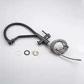 Смесители Avivacom смеситель кухонный avivacom с гибким изливом и краном для питьевой воды, черный матовый