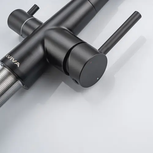 Смесители Avivacom смеситель кухонный avivacom с гибким изливом и фильтрацией, черный матовый