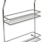 Рейлинги Хром полка для специй на рейлинг 358х85х305мм, двухъярусная, хром