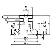 GOLA Чёрный матовый ручка-профиль вертикальный промежуточный с для плиты 18мм, 3000мм, черный матовый