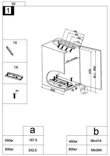 Выдвижные системы для кухонных пеналов мини буфет encanto в базу 600 мм, серый