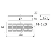 Заглушки для кабель канала, вент.решетки вентиляционная решетка 480*80, алюминиевая