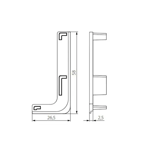Заглушка для L-образного профиля Sola, левая, золотой пластик Золото матовое заглушка для l-образного профиля sola, левая, золотой пластик
