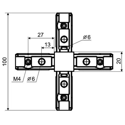 Система MODUS, черный А26 уголок соединительный 5l, черный, modus