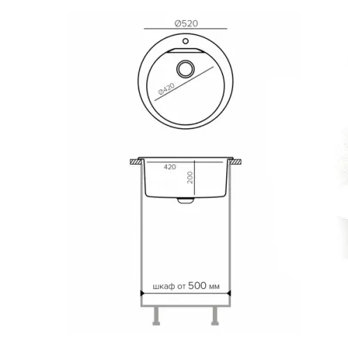 Мойки Polygran мойка кухонная polygran модель atol 520 кремовый