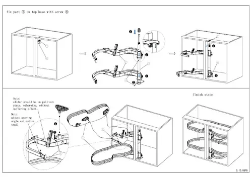 Решение для угловых тумб волшебный уголок encanto revolving saucer в модуль 900-1000мм, поворотный, левый, серый