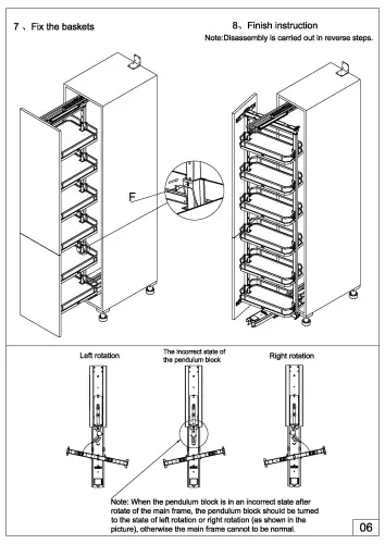 Выдвижные системы для кухонных пеналов колонна выдвижная-поворотная encanto в базу на 400 мм, серый
