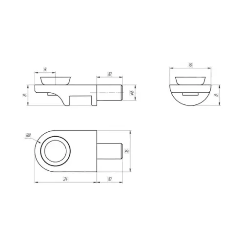 Фурнитура для стекла (Китай) полкодержатель для стеклянных полок без фиксации l, хром