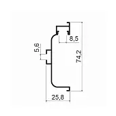 GOLA Led для нижних баз ручка-профиль горизонтальный c-образный с подсветкой, 4000мм, черный браш