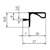 Золото матовое ручка-профиль горизонтальный для полок sola, 3900мм, золото