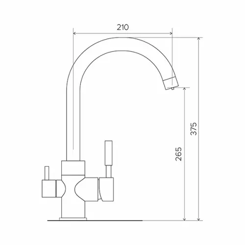 Смесители Распродажа смеситель кухонный polygran elara duo с фильтрацией, черный
