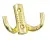 Крючки крючок 2х рожковый, золото