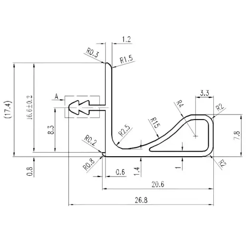 Золото браш ручка-профиль горизонтальный для полок 16мм, 4000мм, золото браш