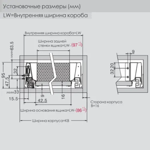 Комплект ящика DTC Dragon Box, Push to Open, NL-450*84,5 мм, белый Ящики DTC комплект ящика dtc dragon box, push to open, nl-450*84,5 мм, белый