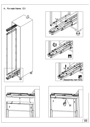 Выдвижные системы для кухонных пеналов колонна выдвижная-поворотная encanto в базу на 400 мм, серый