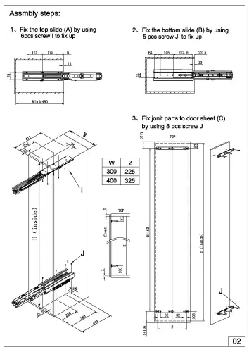 Выдвижные системы для кухонных пеналов колонна выдвижная-поворотная encanto в базу на 300 мм, серый