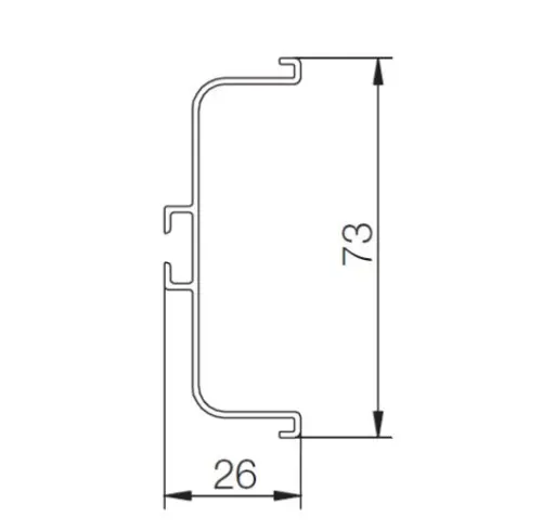 GOLA Rehau Серебро ручка-профиль gola с-образная, premium line, 4100мм, анодированный