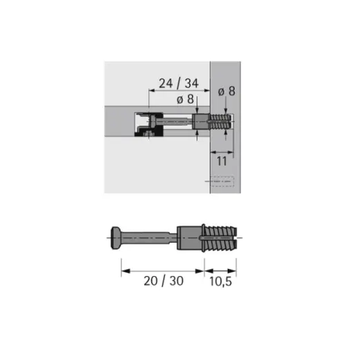 Дюбель разжимной Hettich DU 325 Rapid S, 8мм Эксцентрики, стяжки дюбель разжимной hettich du 325 rapid s, 8мм