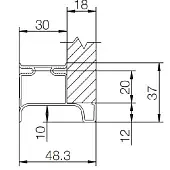 Белый глянец ручка-профиль вертикальный боковой l для плиты 18мм, 4700мм, белый глянец
