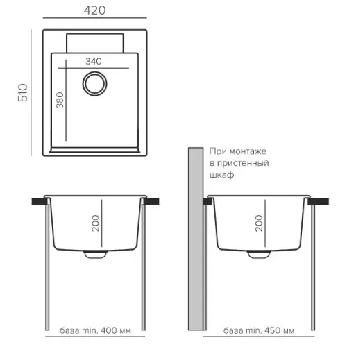Мойки Polygran мойка кухонная polygran модель argo 420 серый