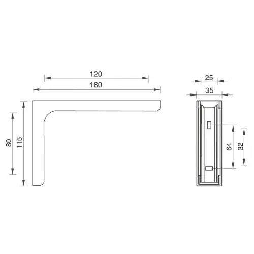 Полкодержатели полкодержатель 120*80*35мм, коричневый