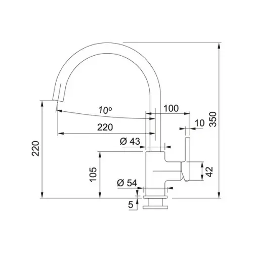 Смеситель кухонный Franke Lina XL, оникс Смесители Franke смеситель кухонный franke lina xl, оникс