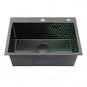 Мойка кухонная Avivacom модель BD5045, нано черный декор Мойки кухонные Avivacom мойка кухонная avivacom модель bd5045, нано черный декор