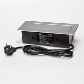 Блок розеток выдвижной горизонт, 2 EURO, 2 USB, 250 В, 2700W сереб. 2 м Розетки блок розеток выдвижной горизонт, 2 euro, 2 usb, 250 в, 2700w сереб. 2 м
