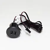 Блок розеток USB CHARGE-S, 2 USB, 12В/5В, черный, 2 м Розетки блок розеток usb charge-s, 2 usb, 12в/5в, черный, 2 м